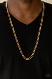 Paparazzi VINTAGE VAULT "Delta" Gold Mens Necklace Unisex Paparazzi Jewelry