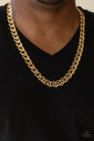 Paparazzi VINTAGE VAULT "Undefeated" Gold Mens Necklace Paparazzi Jewelry
