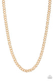 Paparazzi "Full Court" Gold Mens Urban Necklace Unisex Paparazzi Jewelry