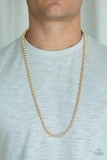 Paparazzi "Cadet Casual" Gold Men's Urban Unisex Necklace Paparazzi Jewelry