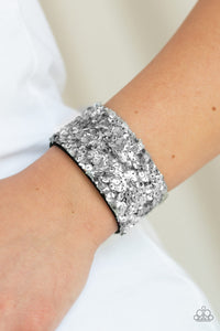 Paparazzi "Starry Sequins" Silver Wrap Bracelet Paparazzi Jewelry