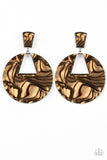 Paparazzi "Let HEIR Rip" Brown Post Earrings Paparazzi Jewelry