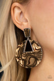 Paparazzi "Let HEIR Rip" Brown Post Earrings Paparazzi Jewelry