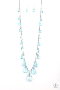 Paparazzi "GLOW And Steady Wins The Race" Blue Necklace & Earring Set Paparazzi Jewelry