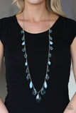 Paparazzi "GLOW And Steady Wins The Race" Blue Necklace & Earring Set Paparazzi Jewelry