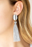 Paparazzi VINTAGE VAULT "Va Va PLUME" Silver Post Earrings Paparazzi Jewelry