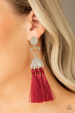 Paparazzi "Tassel Trippin" Red Post Earrings Paparazzi Jewelry