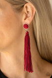Paparazzi "Tightrope Tassel" Red Earrings Paparazzi Jewelry