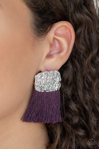 Paparazzi VINTAGE VAULT "Plume Bloom" Purple Post Earrings Paparazzi Jewelry