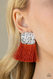 Paparazzi VINTAGE VAULT "Plume Bloom" Orange Post Earrings Paparazzi Jewelry