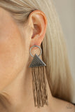 Paparazzi VINTAGE VAULT "Oh My GIZA" Brown Post Earrings Paparazzi Jewelry