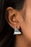 Paparazzi "Die TRI-ing" Silver Post Earrings Paparazzi Jewelry