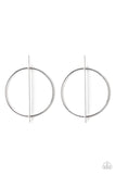 Paparazzi "Vogue Visionary" Silver Abstract Hoop Post Earrings Paparazzi Jewelry