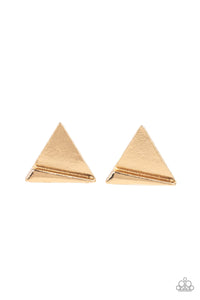 Paparazzi "Die TRI-ing" Gold Post Earrings Paparazzi Jewelry