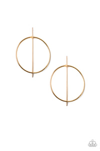 Paparazzi "Vogue Visionary" Gold Abstract Hoop Post Earrings Paparazzi Jewelry