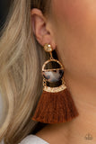 Paparazzi "Tassel Trot" Brown Earrings Paparazzi Jewelry