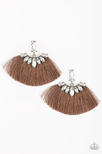 Paparazzi VINTAGE VAULT "Formal Flair" Brown Post Earrings Paparazzi Jewelry