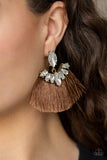Paparazzi VINTAGE VAULT "Formal Flair" Brown Post Earrings Paparazzi Jewelry
