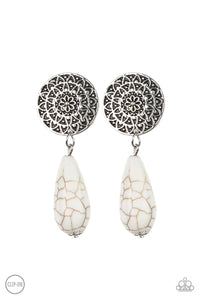 Paparazzi "Prairie Bliss" White Clip On Earrings Paparazzi Jewelry