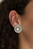 Paparazzi "Broadway Breakout" White Pearl Silver Clip On Earrings Paparazzi Jewelry
