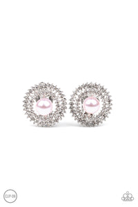 Paparazzi "Broadway Breakout" Pink Clip On Earrings Paparazzi Jewelry