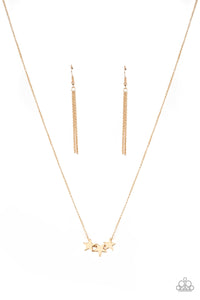 Paparazzi "Shoot For The Stars" Gold Star Pendant Necklace & Earring Set Paparazzi Jewelry