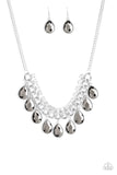 Paparazzi VINTAGE VAULT "All Toget-HEIR Now" Silver Necklace & Earring Set Paparazzi Jewelry