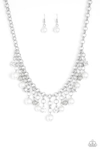 Paparazzi "HEIR-headed" White Necklace & Earring Set Paparazzi Jewelry