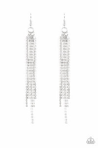 Paparazzi "Center Stage Status" White Earrings Paparazzi Jewelry