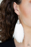 Paparazzi VINTAGE VAULT "Tassel Temptress" White Earrings Paparazzi Jewelry
