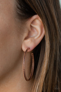 Paparazzi "Texture Tempo" Copper Earrings Paparazzi Jewelry