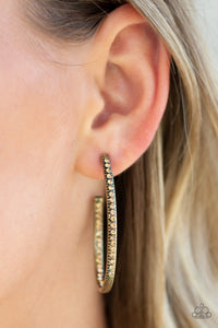 Paparazzi "Globetrotting Glitter" Brass Post Earrings Paparazzi Jewelry