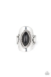 Paparazzi VINTAGE VAULT "PLAIN Ride" Black Ring Paparazzi Jewelry