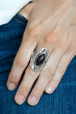 Paparazzi VINTAGE VAULT "PLAIN Ride" Black Ring Paparazzi Jewelry