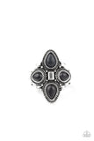 Paparazzi VINTAGE VAULT "Dune Runner" Black Ring Paparazzi Jewelry