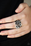 Paparazzi "Gardenia Gleam" Black Ring Paparazzi Jewelry