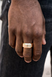 Paparazzi VINTAGE VAULT "Checkmate" Gold Mens Ring Paparazzi Jewelry