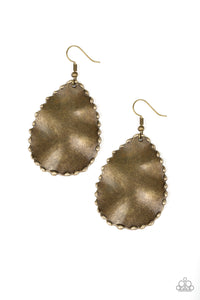 Paparazzi "Trail Ware" Brass Teardrop Antiqued Earrings Paparazzi Jewelry