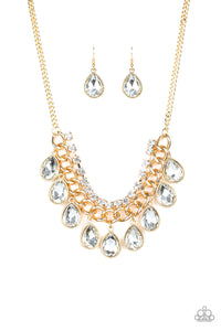 Paparazzi "All Toget-HEIR Now" Gold Necklace & Earring Set Paparazzi Jewelry