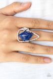 Paparazzi "Get The Point" Blue Stone Silver Abstract Design Ring Paparazzi Jewelry