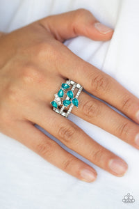 Paparazzi "Blink Back TIERS" Blue Ring Paparazzi Jewelry