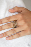 Paparazzi VINTAGE VAULT "5th Avenue Flash" Brass Ring Paparazzi Jewelry