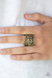 Paparazzi "Hibiscus Highland" Brass Floral Design Ring Paparazzi Jewelry