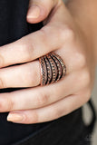 Paparazzi "Textile Bliss" Copper  Studded Embossed Ring Paparazzi Jewelry