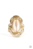 Paparazzi VINTAGE VAULT "Oceanside Oracle" Gold Ring Paparazzi Jewelry