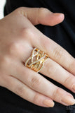Paparazzi VINTAGE VAULT "High Rollin" Gold Ring Paparazzi Jewelry