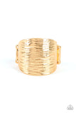 Paparazzi "Rippling Rivers" Gold Textured Design Ring Paparazzi Jewelry