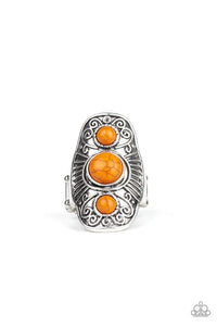 Paparazzi "Stone Oracle" Orange Stone Silver Ring Paparazzi Jewelry