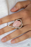 Paparazzi "Get The Point" Pink Stone Silver Abstract Design Ring Paparazzi Jewelry