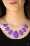 Paparazzi "Drop Zone" Purple Necklace & Earring Set Paparazzi Jewelry